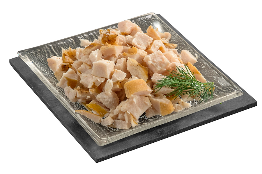 Crumble of roasted chicken breast