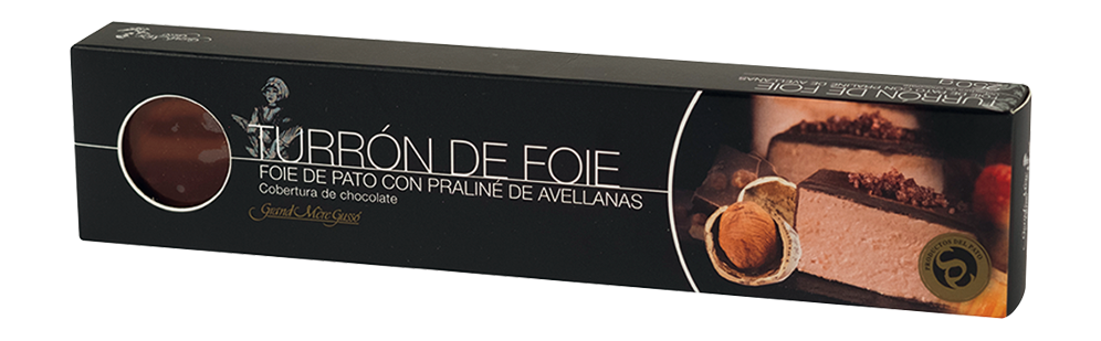 Foie de pato con praliné de avellanas (Cobertura de chocolate)