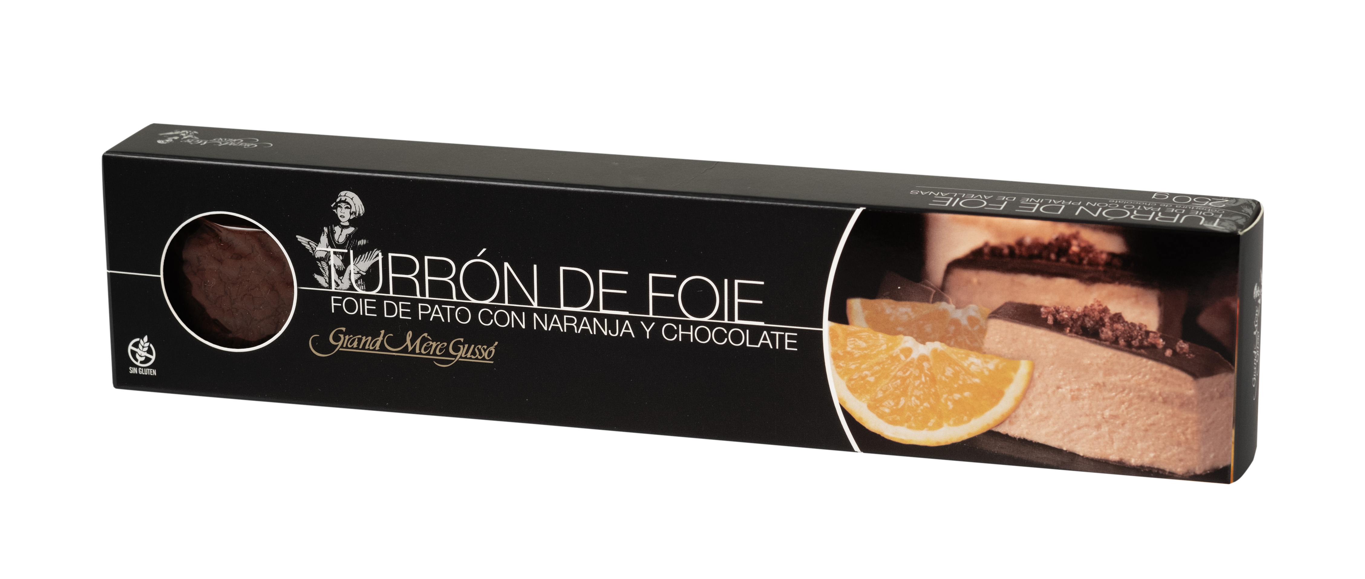Turrón de foie de pato con naranja y chocolate