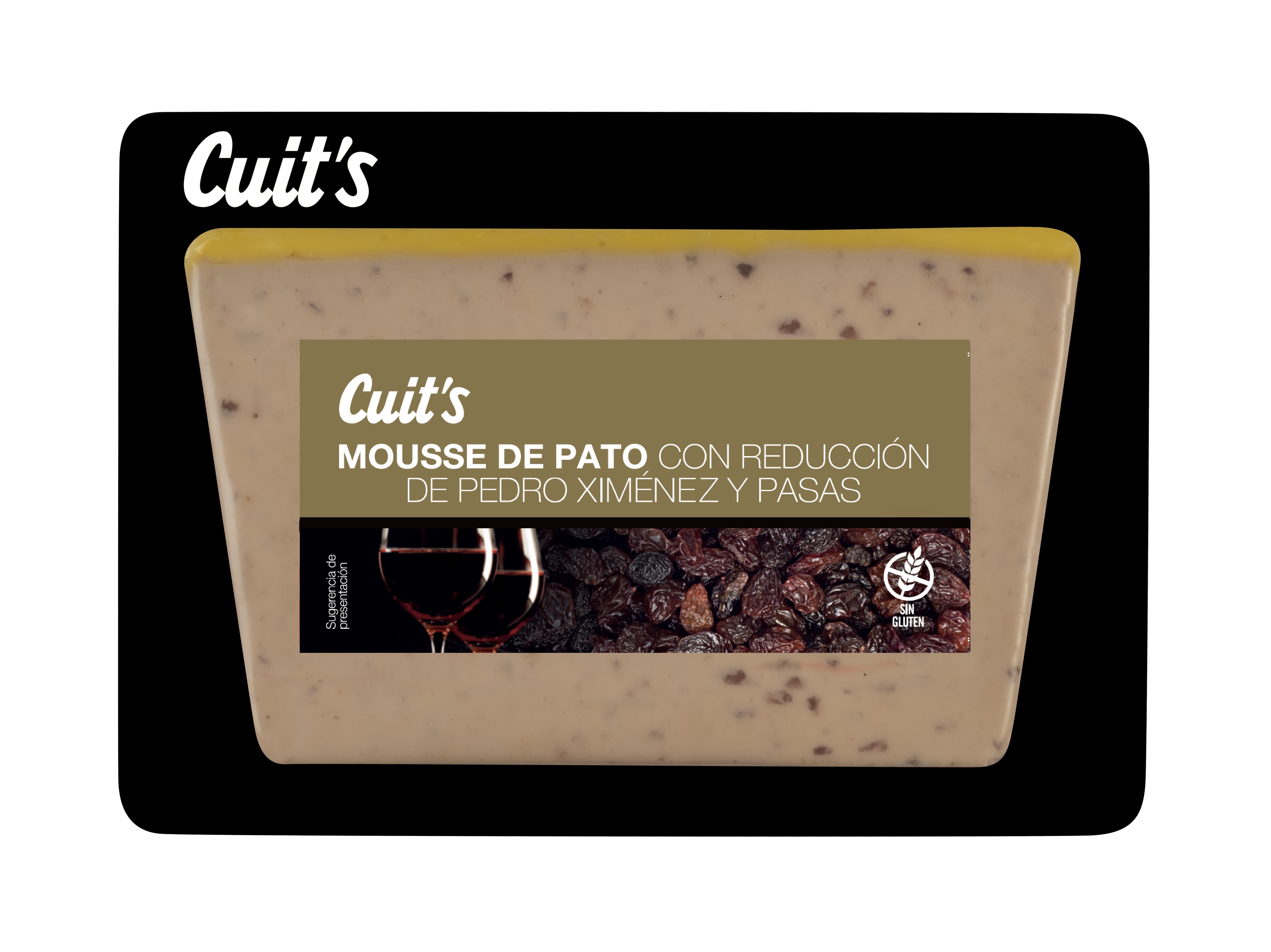 Mousse de pato con reducción de Pedro Ximénez y uvas y pasas